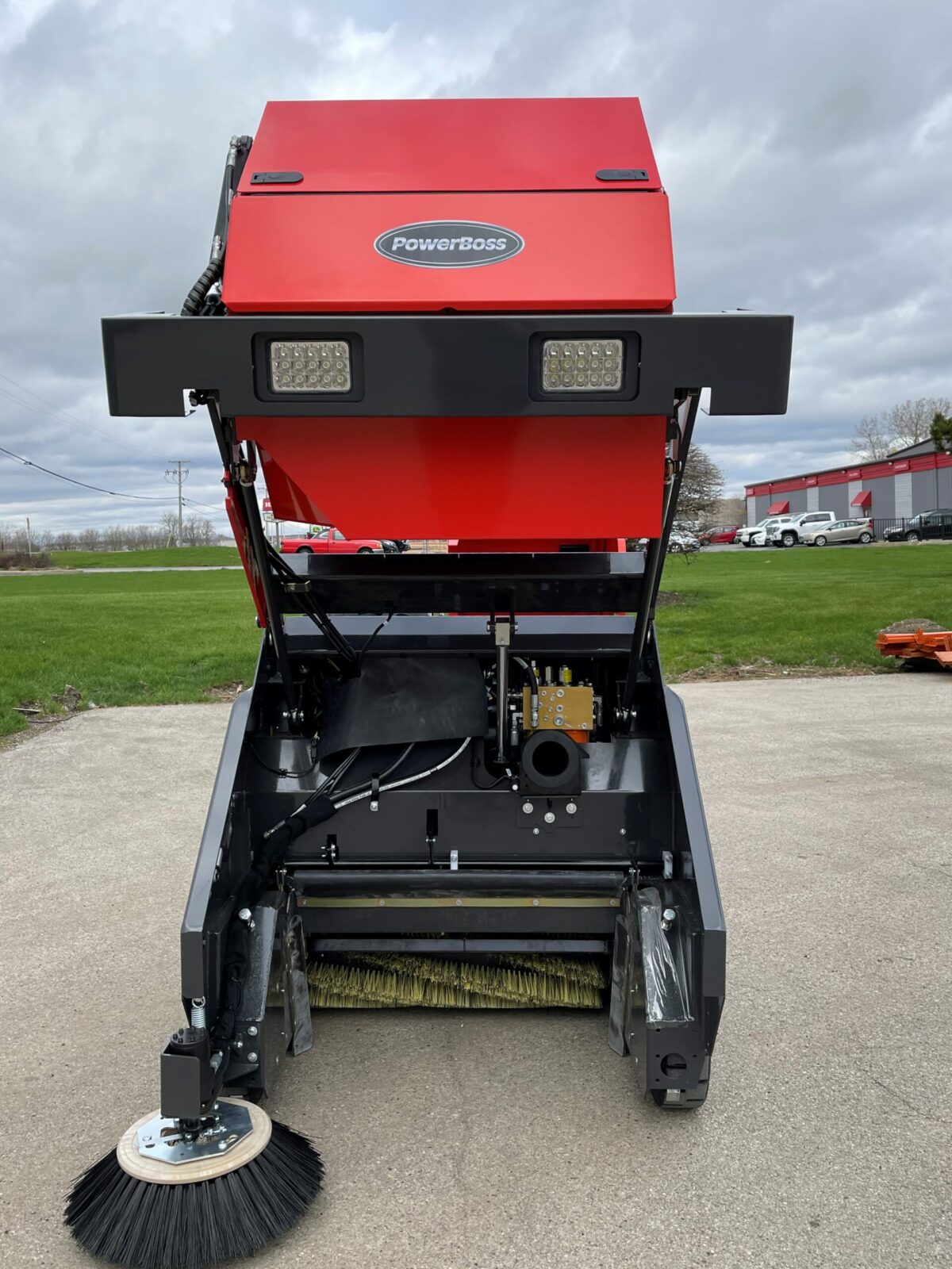 PowerBoss Armadillo 6X Sweeper with raised hopper