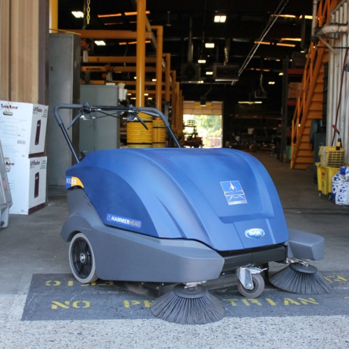 hammerhead-900sx-walk-behind-battery-powered-sweeper-front-view HammerHead 900SX Walk-Behind Sweeper Front View