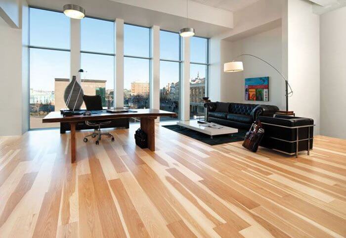 Clean hardwood office floors