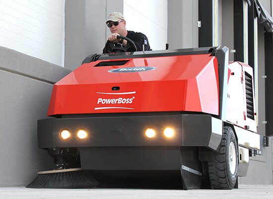 PowerBoss Atlas parking lot sweeper demo