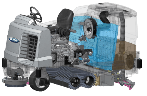 PowerBoss Nautilus Sweeper-Scrubber Diagram