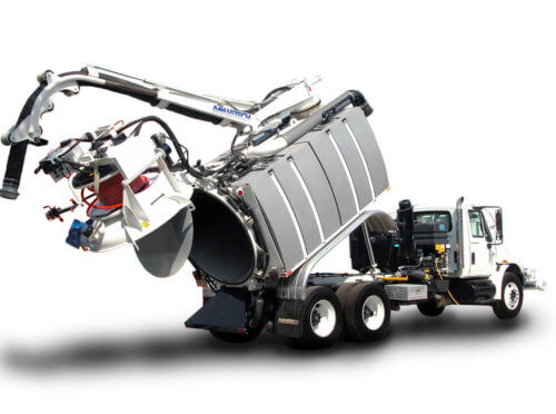 Aquatech Jet-Vac Sewer Cleaning Truck Dumping