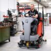 PowerBoss Scrubmaster B120 cleaning factory floor