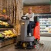 PowerBoss Scrubmaster B120 cleaning grocery store floor
