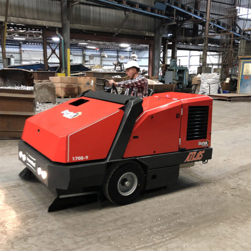 Powerboss Atlas Sweeping a Foundry Floor