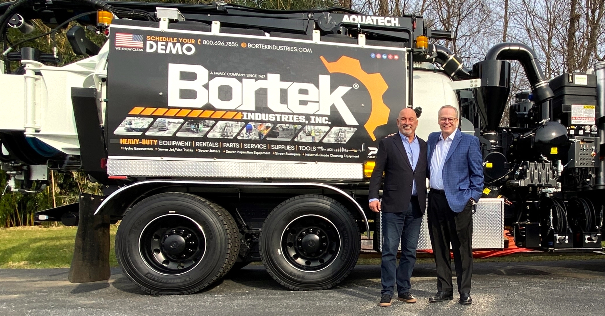 Bobby Rahal Jeff Boarman- Bortek Industries Inc IndyCar Sponsor- Aquatech Hivac-Hydro Excavator Sewer Jetter