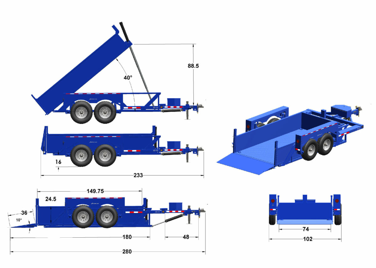 Air-Tow 3D-12 Drop-Deck/Dump Trailer - Image 4