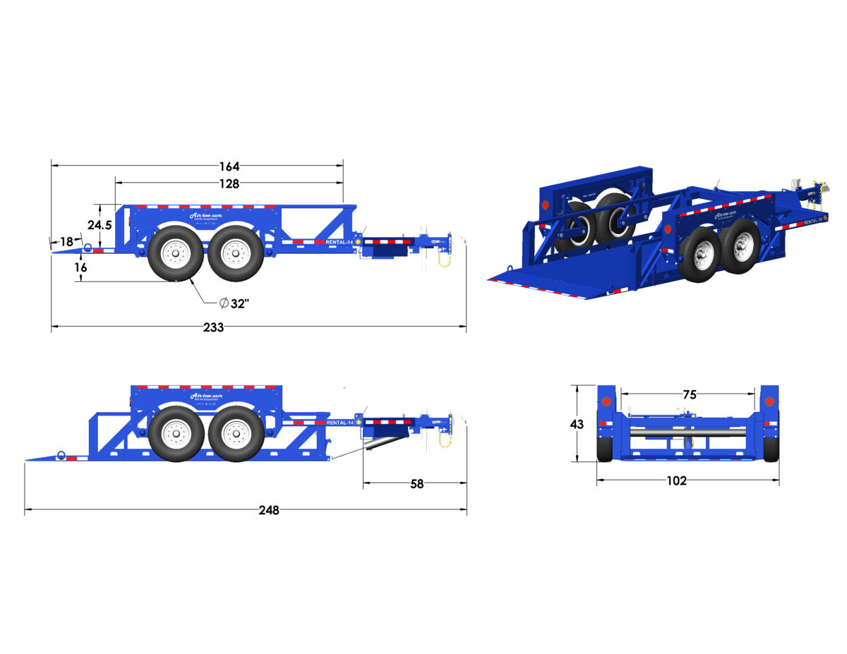 Air-Tow Rental 14 Flatbed Rental Trailer - Image 5