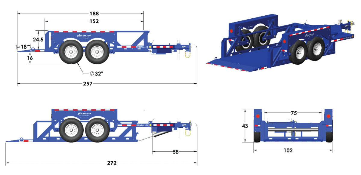 Air-Tow Rental 16 Flatbed Rental Trailer - Image 5