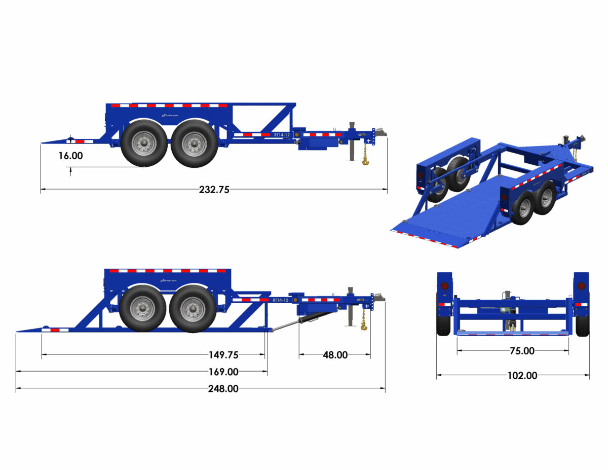 Air-Tow T14-12 Tandem Axle Flatbed Trailer - Image 3